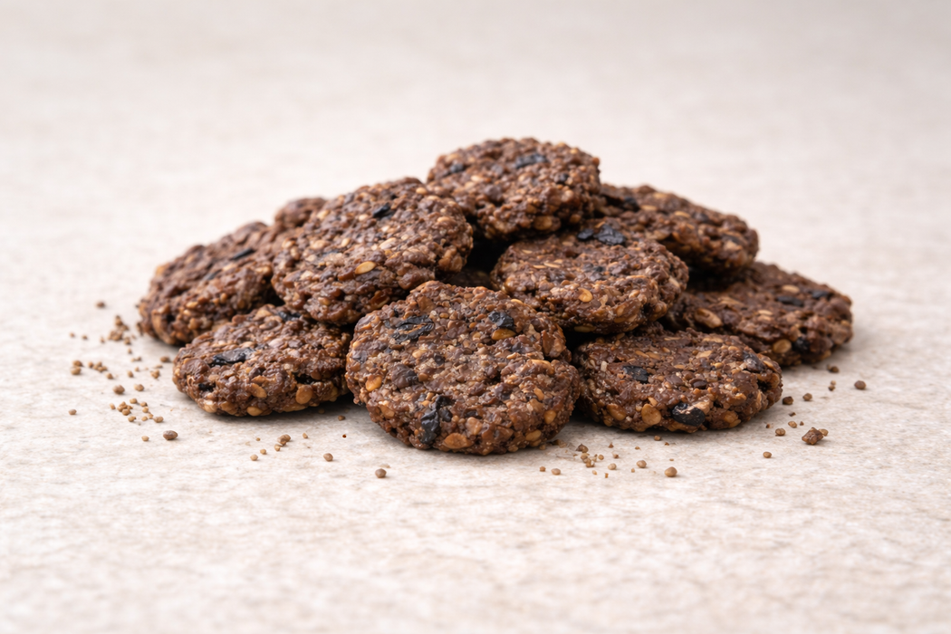 Beef + Bluebery Bites Handmade Organic Dog Treats from The Chosen Spot K9 Kitchen in Canandaigua NY (The Finger Lakes Region).