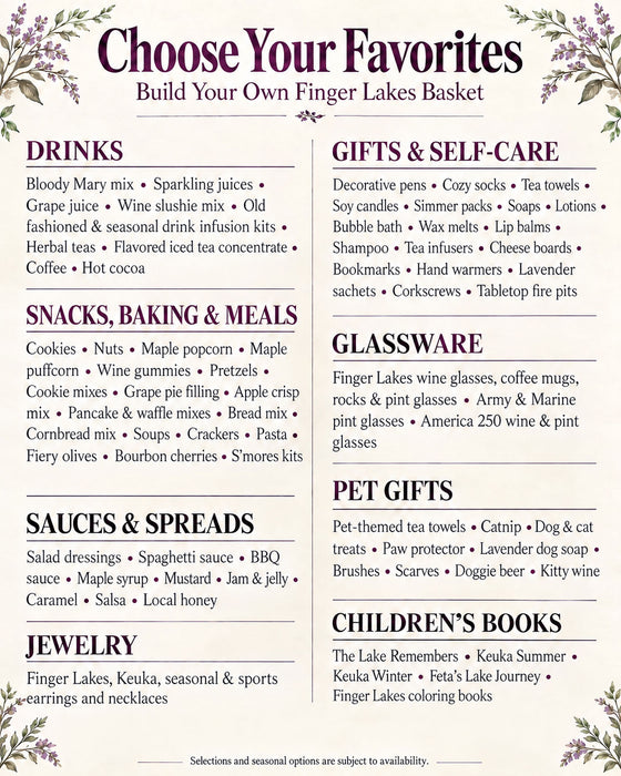 Build Your Own Finger Lakes Gift Basket