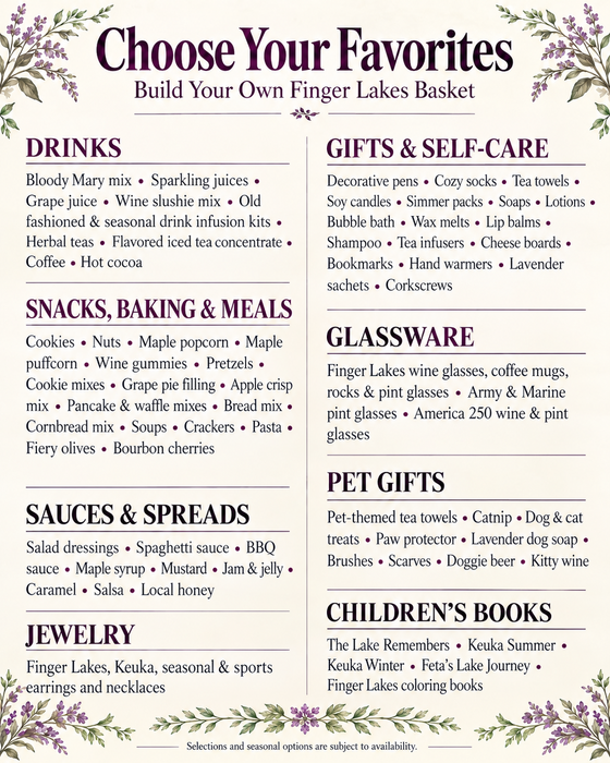 Build Your Own Finger Lakes Gift Basket
