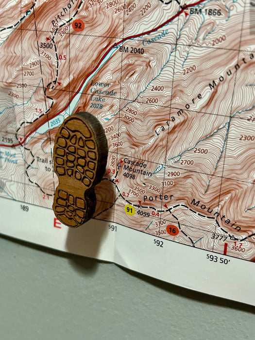 Hiking Boot Map Pins - Set of 12