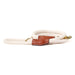natural white braided cotton rope leash with brass snap and leather trim
