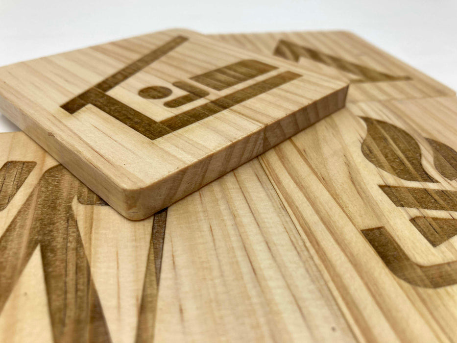 Backpacking Trail Map Symbol Coasters