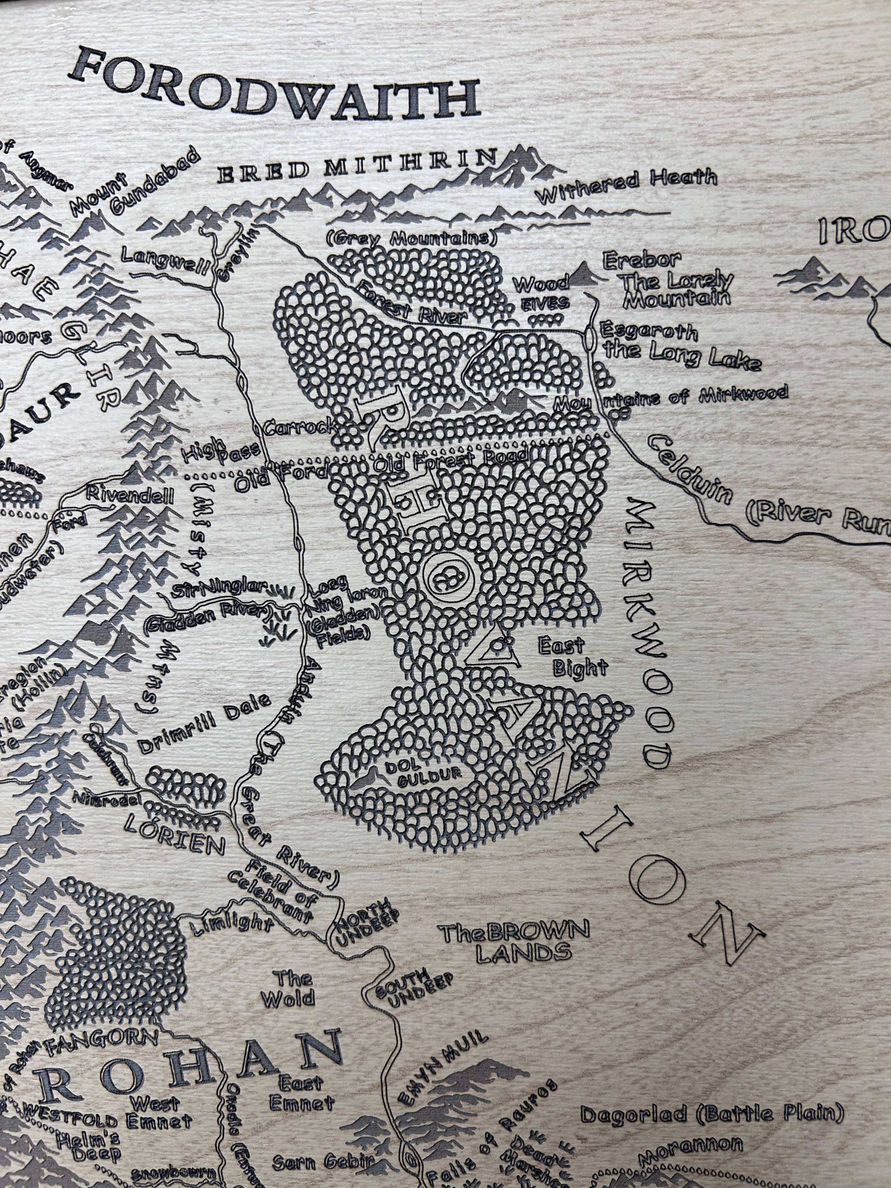 Middle Earth Map | LOTR Wall Art | Handcrafted Wood Tolkien Decor