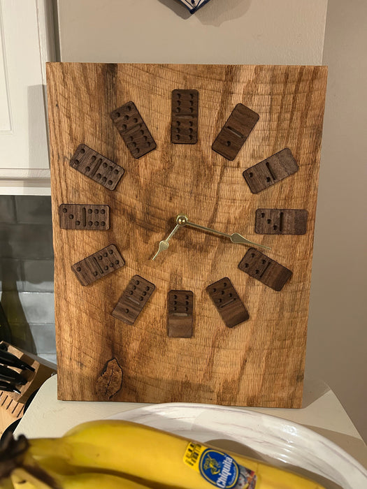 Rustic Wood Domino Clock
