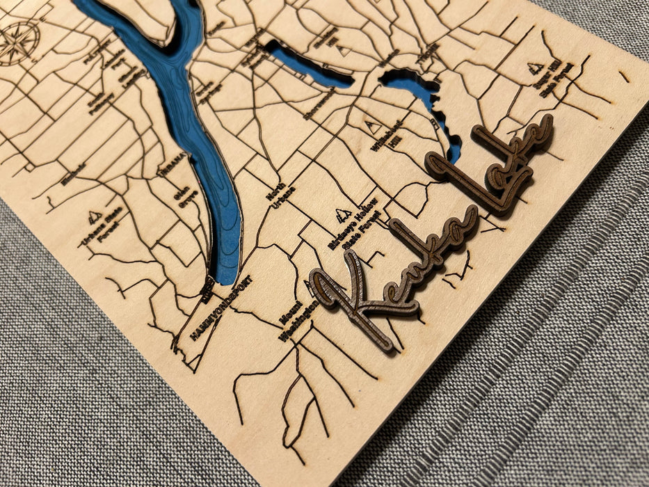 Finger Lakes Collectible Bathymetric Maps | 6.5x11.5 Wood Wall Art
