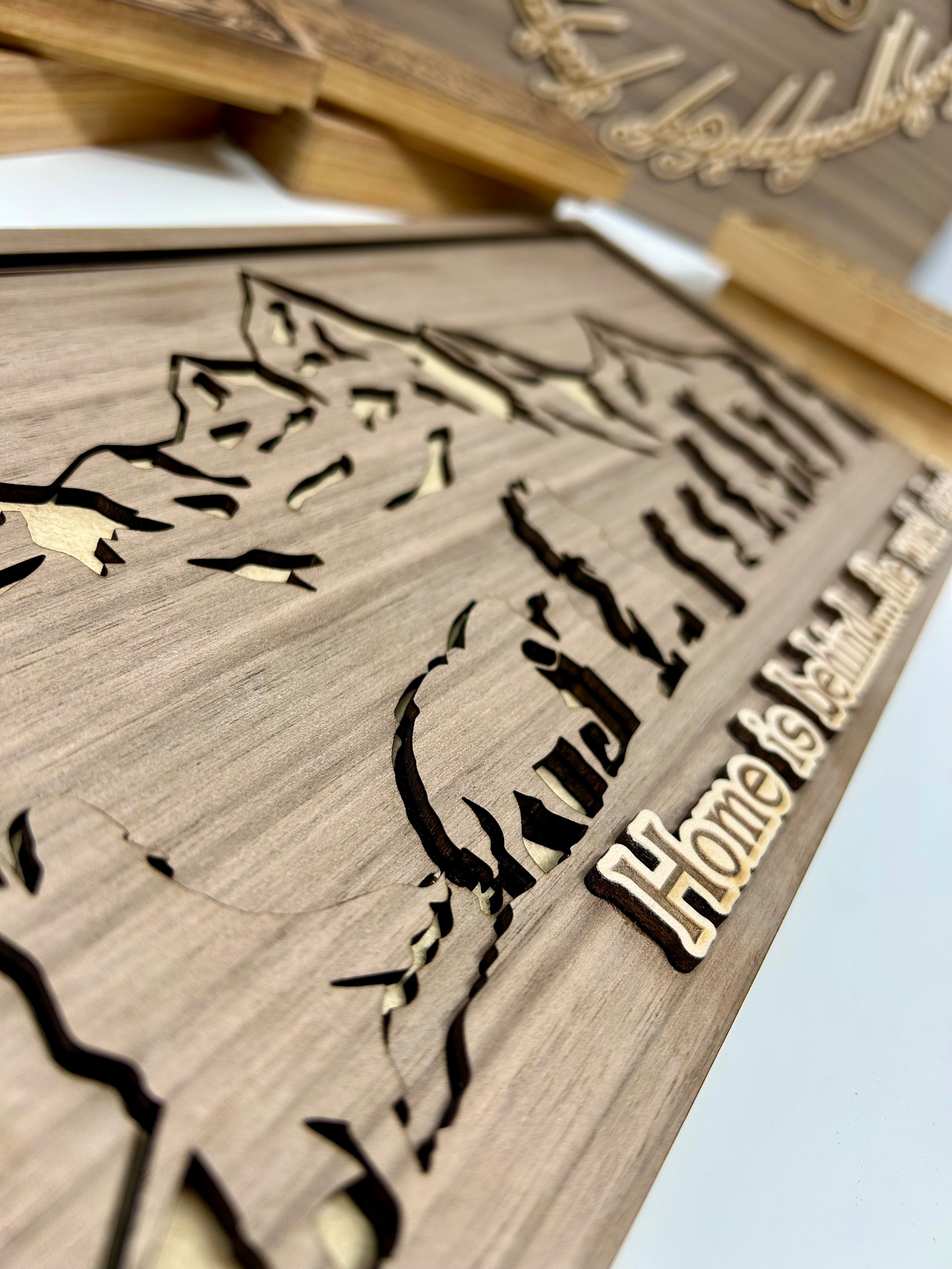 Lord of the Rings Wall Art | 3D Layered Wood Book Decor | Free Shipping