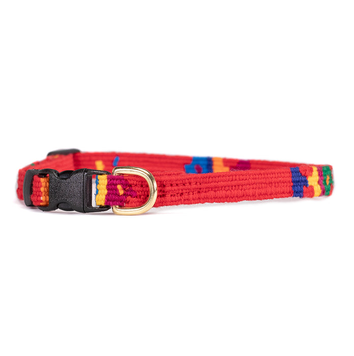 a tail we could wag extra small collar with side release buckle in Foolish Fish Red