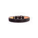 GI black leather dog collar with white stitching