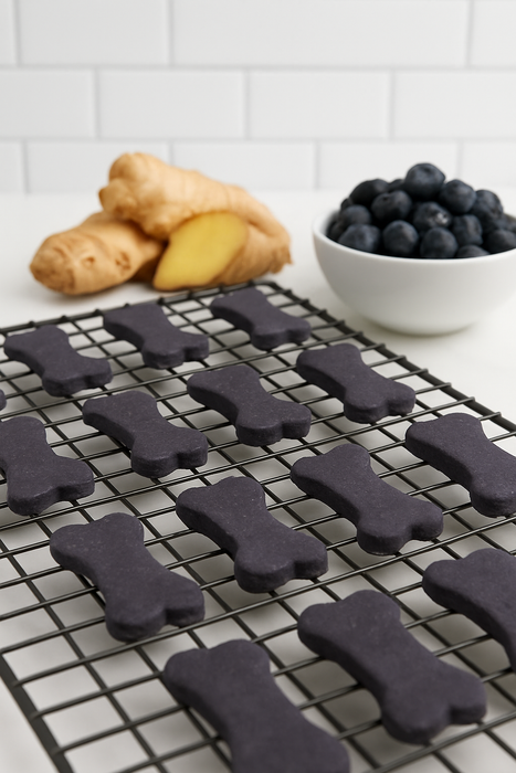 GingerBerry Bones. Handmade organic dog treats from The Chosen Spot K9 Kitchen.