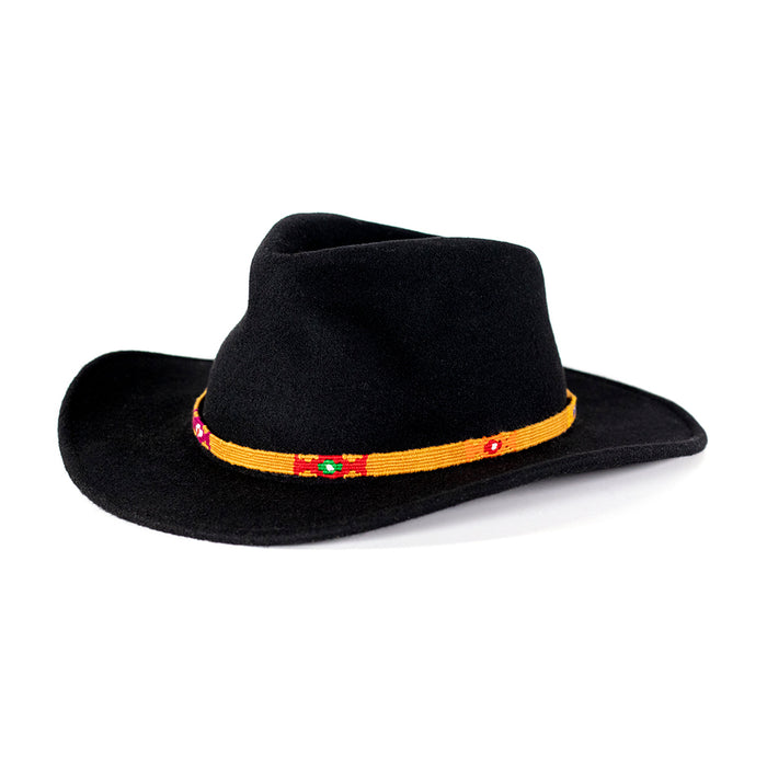 a tail we could wag God's Eye Gold hatband on black hat