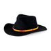 a tail we could wag God's Eye Gold hatband on black hat