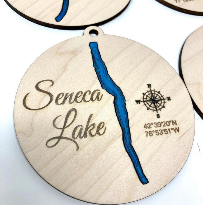 Finger Lakes Bathymetric Christmas Ornaments