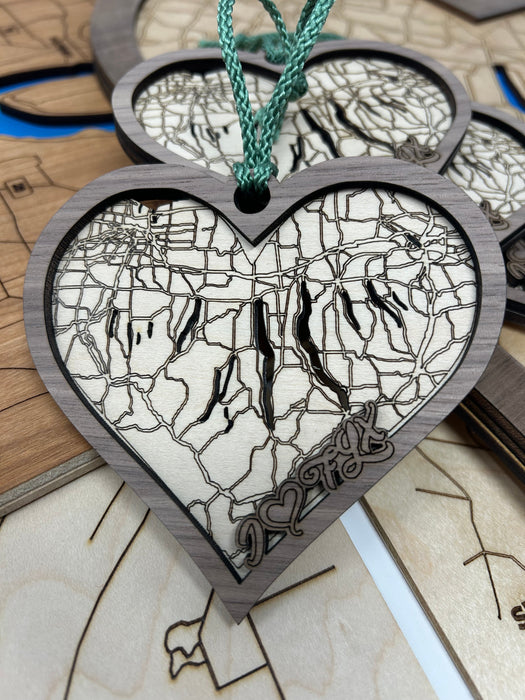 I Love the Finger Lakes Christmas Ornaments