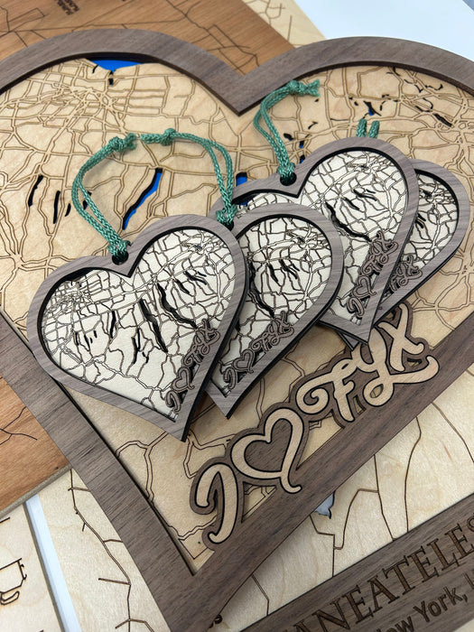 I Love the Finger Lakes Christmas Ornaments