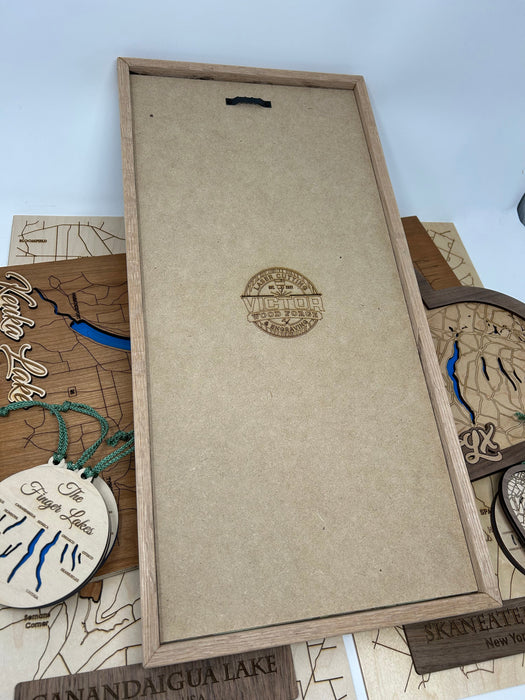 Finger Lakes Bathymetric Wood Map