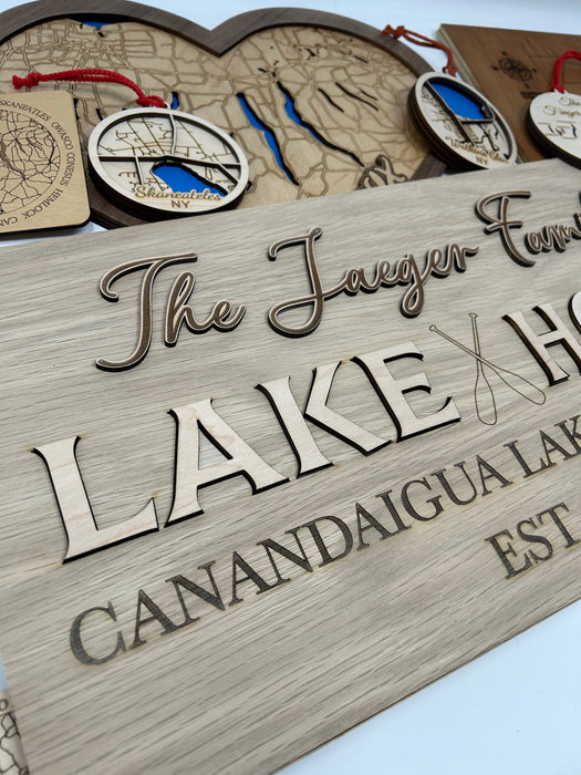 Custom Lake House Laser Engraved Sign
