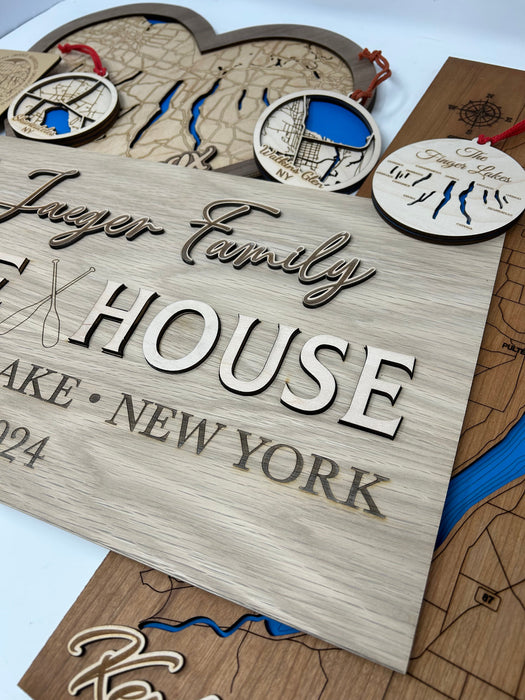 Custom Lake House Laser Engraved Sign