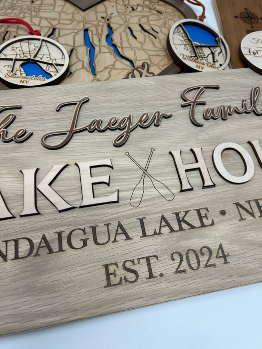 Custom Lake House Laser Engraved Sign