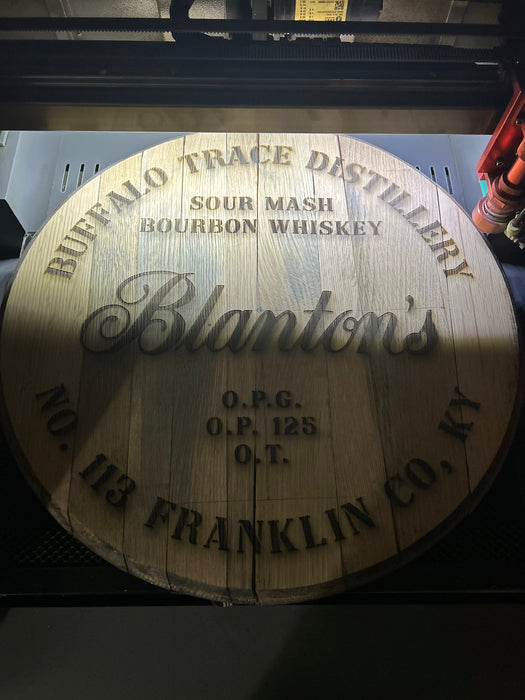 Custom Bourbon Barrel Lid Engraving