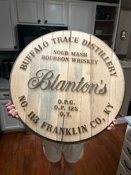Custom Bourbon Barrel Lid Engraving