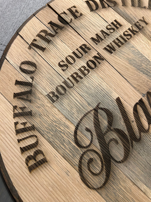 Custom Bourbon Barrel Lid Engraving