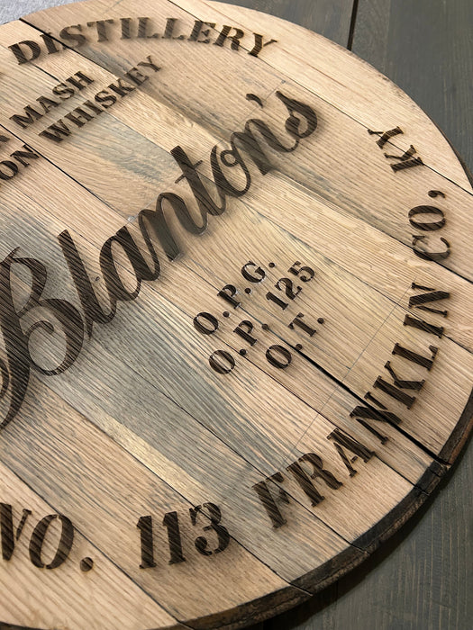 Custom Bourbon Barrel Lid Engraving