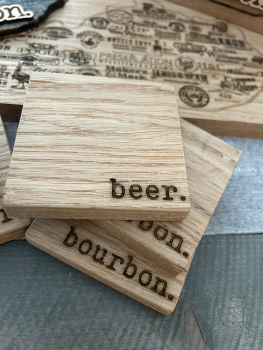 Dual Sided Bourbon & Beer Coasters