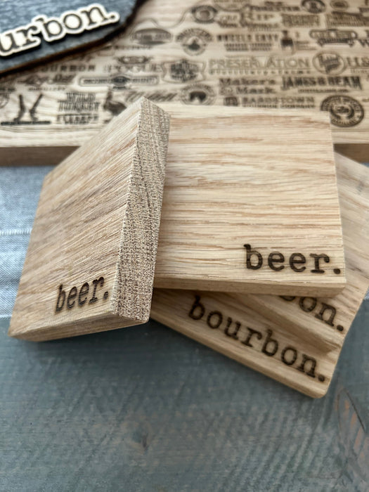 Dual Sided Bourbon & Beer Coasters