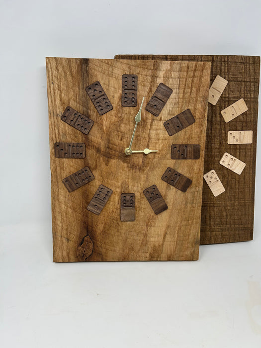 Rustic Wood Domino Clock