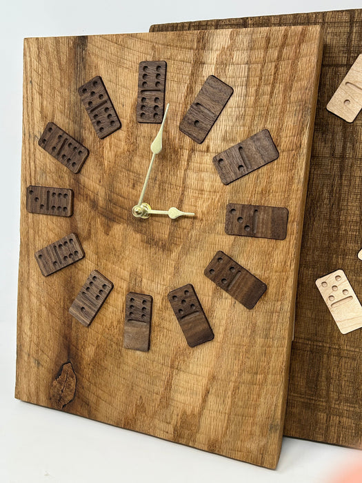 Rustic Wood Domino Clock
