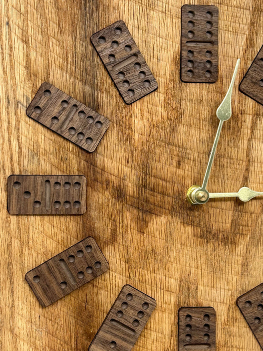 Rustic Wood Domino Clock