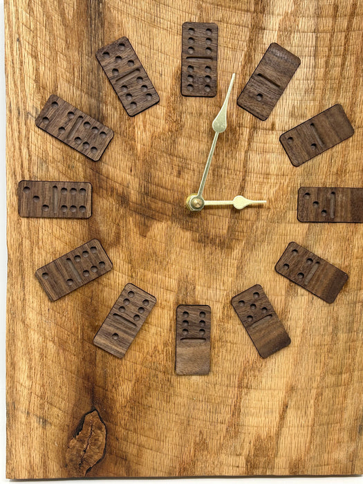 Rustic Wood Domino Clock