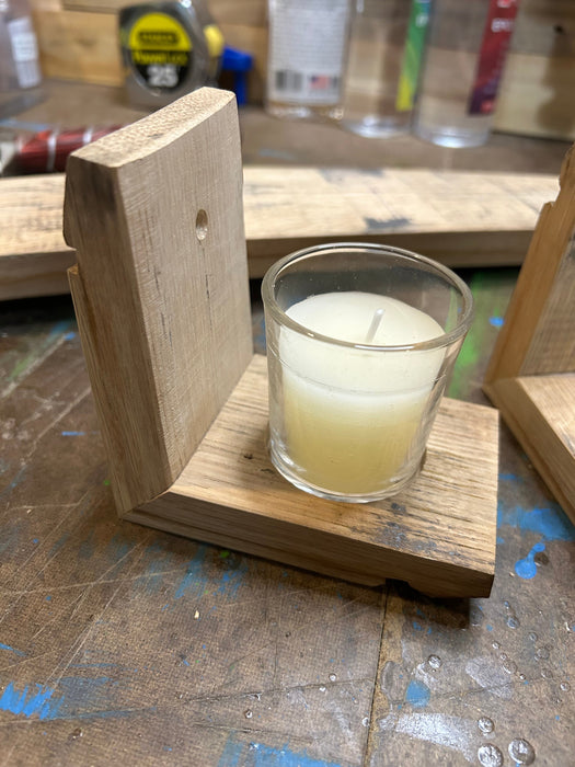 Wine / Bourbon Barrel Stave Votive Candle Wall Sconces