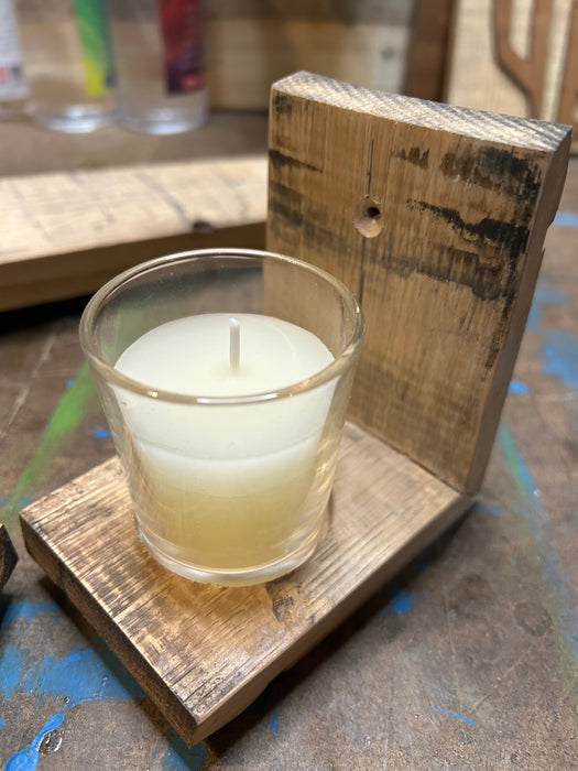 Wine / Bourbon Barrel Stave Votive Candle Wall Sconces