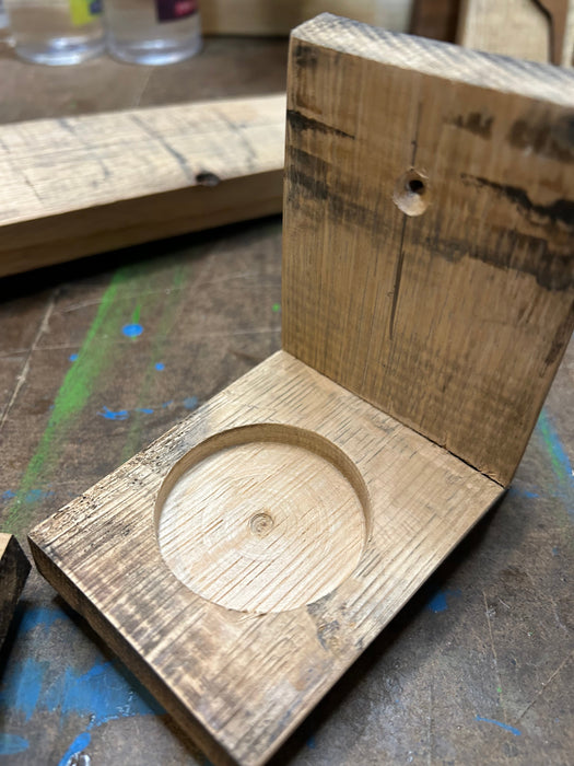 Wine / Bourbon Barrel Stave Votive Candle Wall Sconces