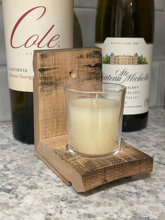 Wine / Bourbon Barrel Stave Votive Candle Wall Sconces