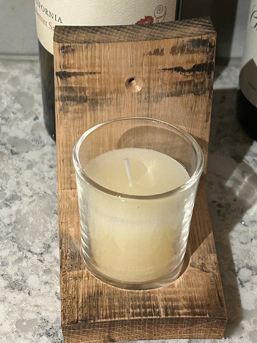 Wine / Bourbon Barrel Stave Votive Candle Wall Sconces