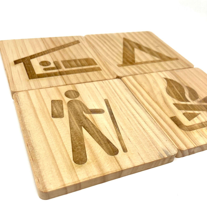 Backpacking Trail Map Symbol Coasters