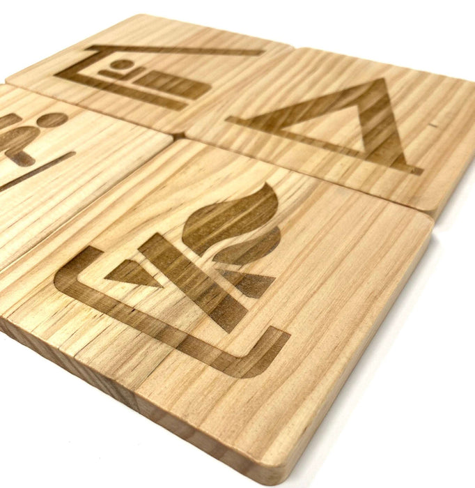 Backpacking Trail Map Symbol Coasters