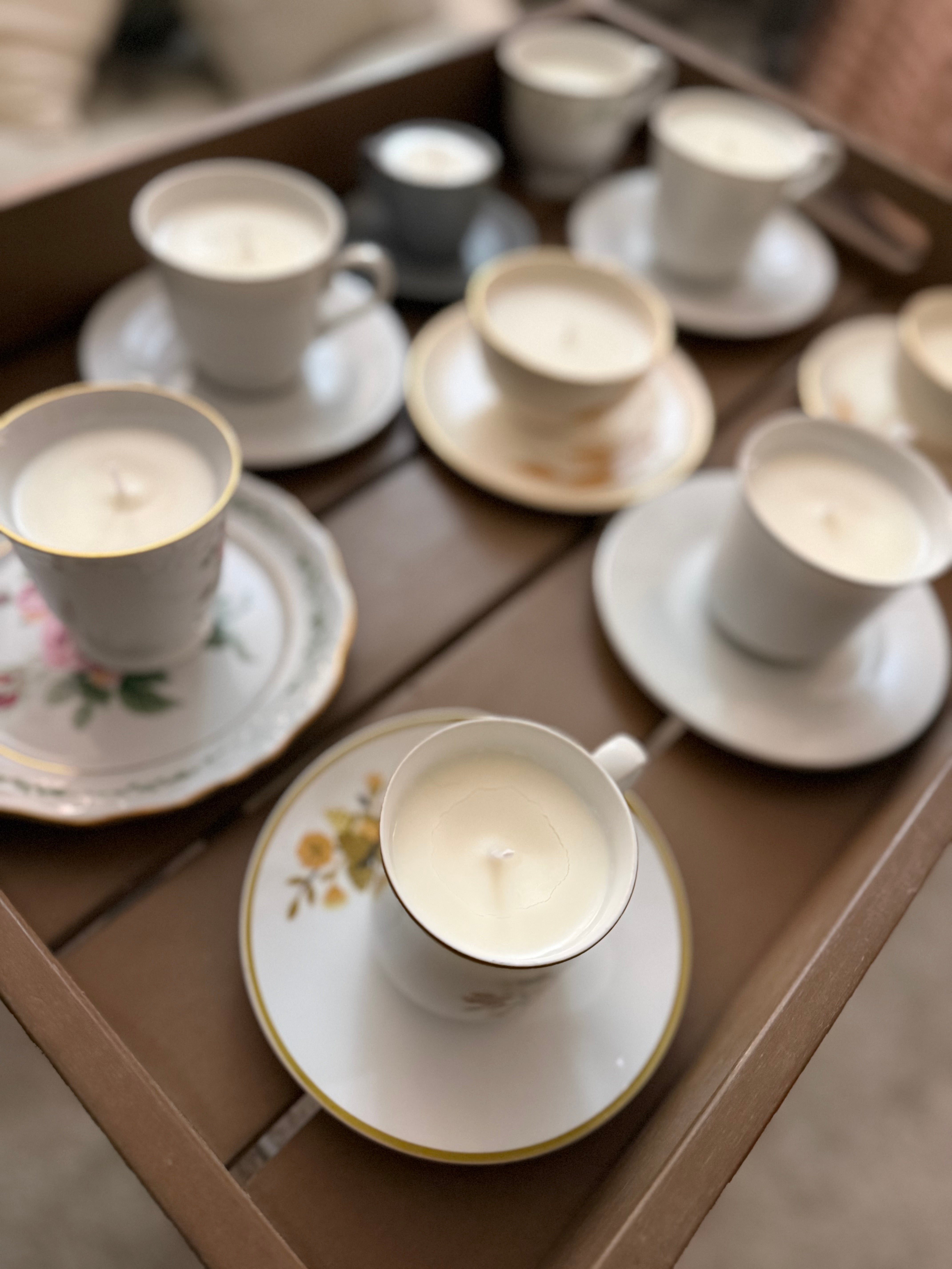 Vintage Teacup Candle - handmade candles by Vintage + Wick l Finger Lakes | Shop Finger Lakes NY
