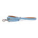 Tuscan Italian Leather 5 ft leash in Light Blue