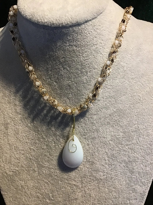 Handmade necklace chain pendant with choice of gemstone