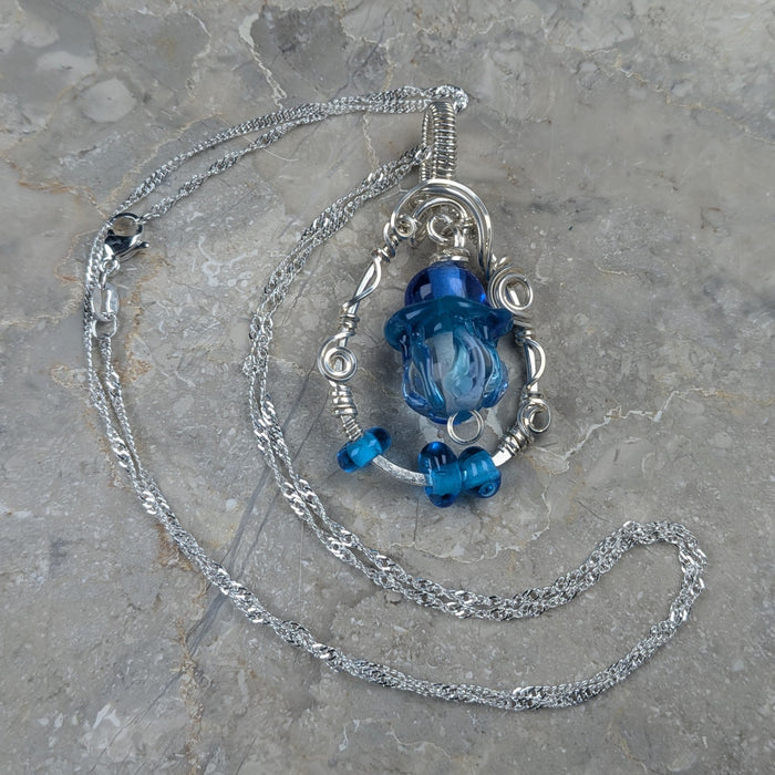 Blue Jellyfish Necklace