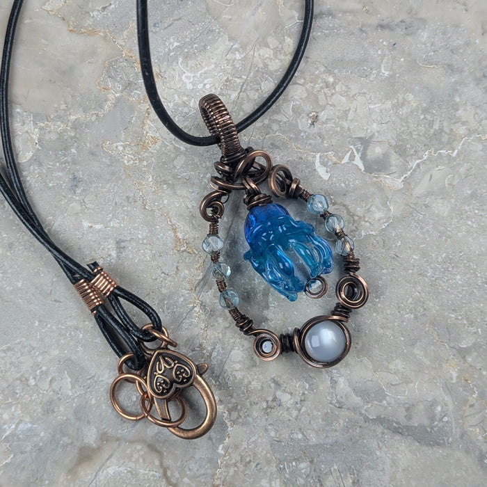 Blue Jellyfish Necklace