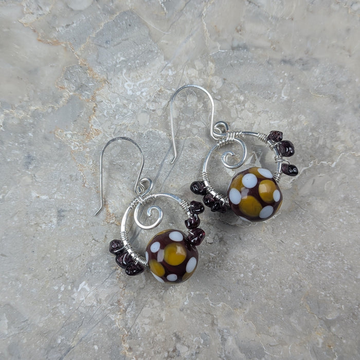 Garnet Mixed Media Earrings