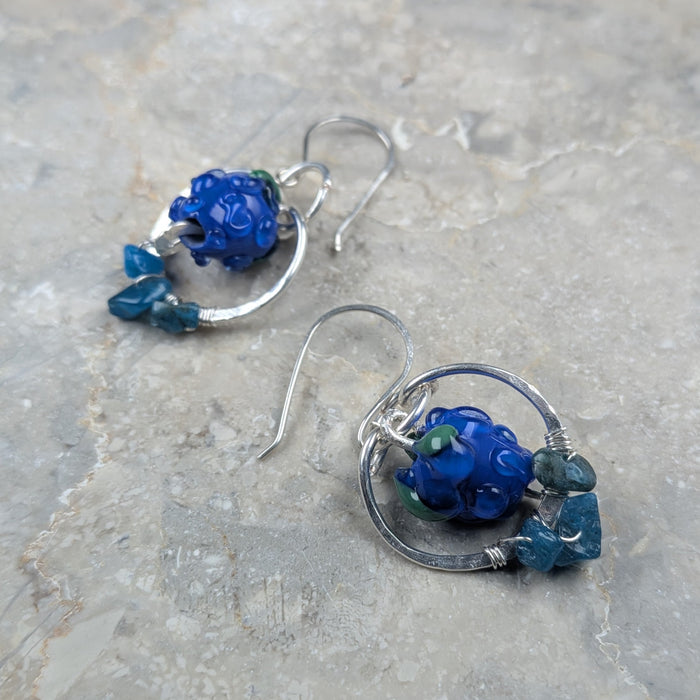 Blue Raspberry Earrings