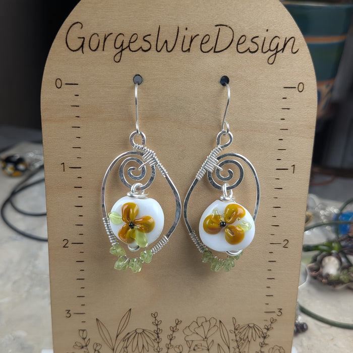 Orange Wildflower Earrings