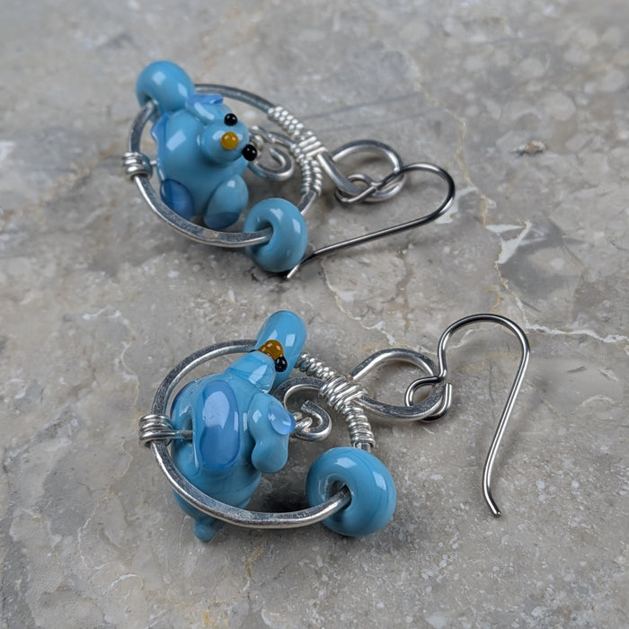 Charming Bluebird Earrings - Whimsically Perched