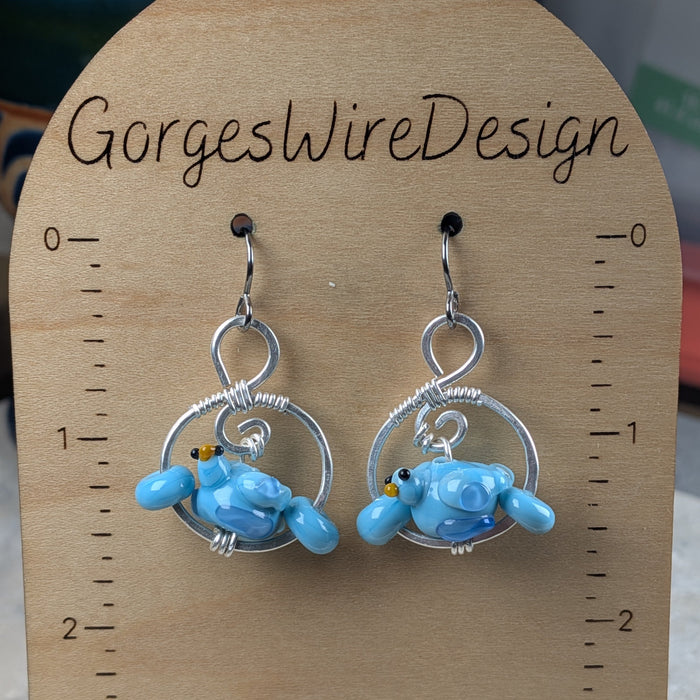 Charming Bluebird Earrings - Whimsically Perched