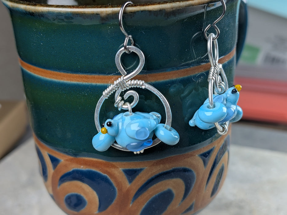 Charming Bluebird Earrings - Whimsically Perched